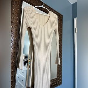 MIDI length cream long sleeve dress(can’t remember brand)